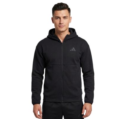 4. Bluza męska z kapturem New Adidas Z.N.E. Full-Zip Hooded Czarna - JE7538