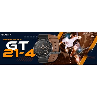 10. Smartwatch Gravity GT21-4 + Czarny Pasek Silikonowy