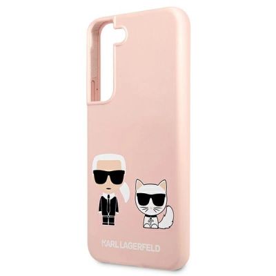 6. Etui Karl Lagerfeld Silicone Ikonik Karl&Choupette na Samsung Galaxy S22+ - jasnoróżowe