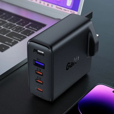 3. Szybka ładowarka GaN UK Acefast A40 100W PD 3x USB-C 1x USB-A - czarna