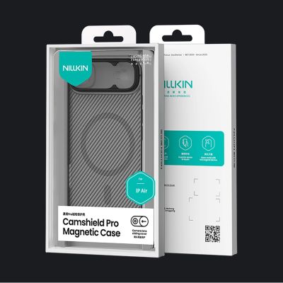20. Etui Nillkin CamShield Pro kompatybilne z MagSafe na iPhone 17 Air - przezroczyste czarne