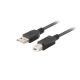 LANBERG KABEL USB-A->USB-B M/M 2.0 1M FERRYT CZARNY BOX CA-USBA-15CU-0010-BK