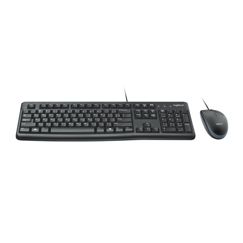 10. Zestaw klawiatura + mysz Logitech MK120 920-002562 (membranowa; USB 2.0; (US); kolor czarny; optyczna; 1000 DPI)