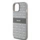 6. Etui DKNY Leather Mono Stripe & Metal Logo na iPhone 15 / 14 / 13 - beżowe
