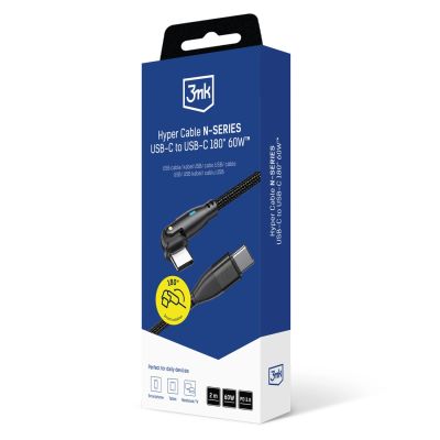 6. Kabel 3mk Hyper 3mk Hyper Cable N-SERIES USB-C / USB-C 2m 20V/3A 60W / czarny