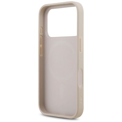 7. Etui Guess Leather 4G Triangle Strass MagSafe na iPhone 17 Pro - różowe