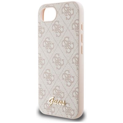 5. Etui Guess 4G Script Logo MagSafe na iPhone 16e - różowe