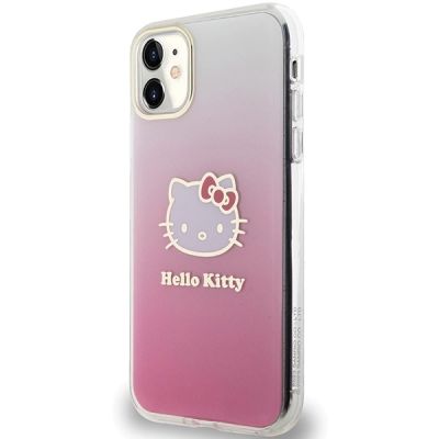 2. Etui Hello Kitty IML Gradient Electrop Kitty Head na iPhone 11 / Xr - różowe