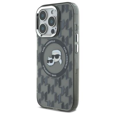 2. Etui Karl Lagerfeld IML Monogram Karl & Choupette Head MagSafe na iPhone 16 Pro - czarne