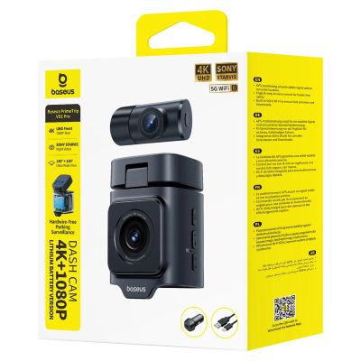5. Wideorejestrator Baseus PrimeTrip VD1 Pro kamera samochodowa 4K+1080p z akumulatorem - czarny