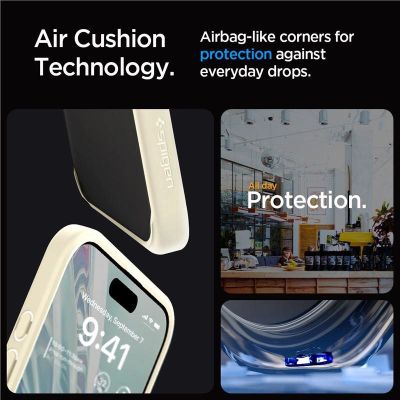 3. Etui Spigen Crystal Hybrid na iPhone 15 Pro Max - przezroczysto-beżowe