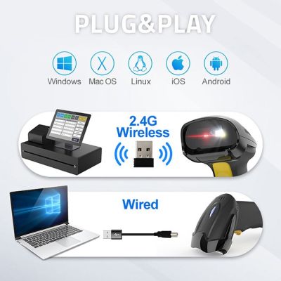 10. QOLTEC CZYTNIK KODÓW KRESKOWYCH BEZPRZEWODOWY 1D | 2D | 2.4GHZ