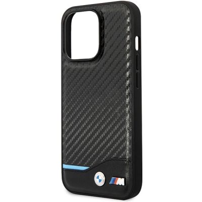 6. Etui BMW Leather Carbon na iPhone 13 Pro Max - czarne