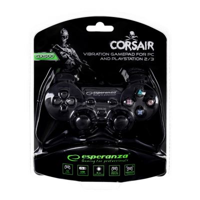 2. Gamepad Esperanza EG106 (PC, PS2, PS3; kolor czarny)