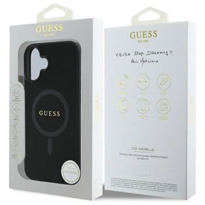 8. Etui Guess Saffiano Classic Logo MagSafe na iPhone 16 - czarne