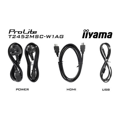 iiyama ProLite T2452MSC-W1AG monitor komputerowy 60,5 cm (23.8") 1920 x 1080 px Full HD LED Ekran dotykowy Biały