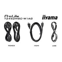iiyama ProLite T2452MSC-W1AG monitor komputerowy 60,5 cm (23.8") 1920 x 1080 px Full HD LED Ekran dotykowy Biały