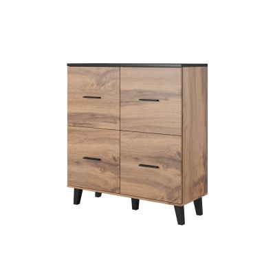 Komoda LOTTA 110 4D wotan + czarny mat