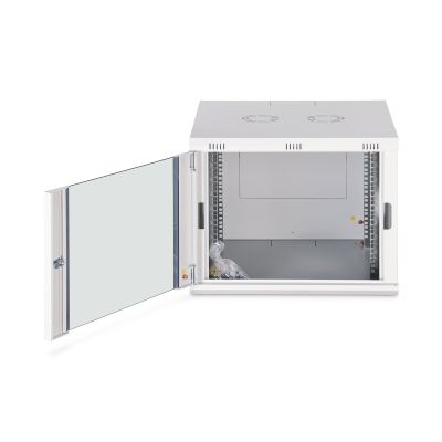 6. Szafa sieciowa wisząca DYNAmic 19" 9U rack 600x600, drzwi szyba, szary, niedzielona, złożona, 60kg
