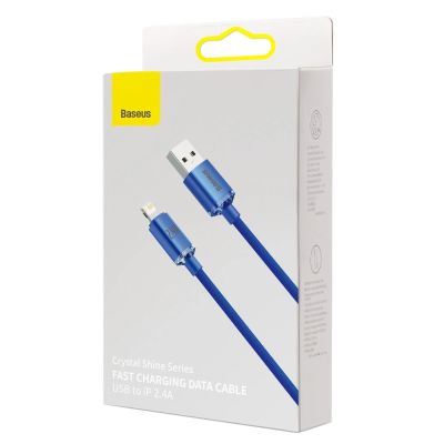 5. Baseus Crystal Shine Series kabel przewód USB do szybkiego ładowania i transferu danych USB Typ A - Lightning 2,4A 2m niebieski (CAJY000103)