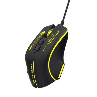 10. Mysz przewodowa Wozinsky WMGK-1181W gamingowa optyczna 7200 DPI z podświetleniem - czarno-żółta