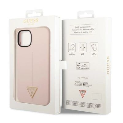 8. Etui Guess Silicone Triangle na iPhone 14 Plus - różowe