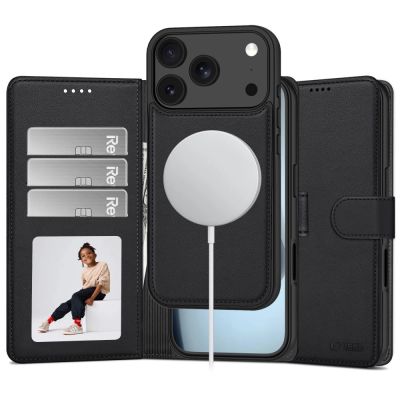 Etui Tech-Protect Wallet MagSafe na iPhone 17 Pro Max / 18 Pro Max - czarne matowe