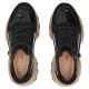5. Skórzane sneakersy damskie na koturnie lakierowane czarne Filippo DP7988