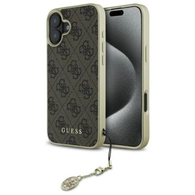 Etui Guess 4G Charms Collection na iPhone 16 Plus - brązowe