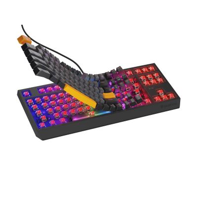 25. GENESIS Thor 230 TKL klawiatura Gaming USB + RF Wireless + Bluetooth QWERTY Czarny, Szary, Pomarańczowy