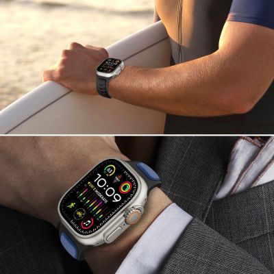 7. Pasek Tech-Protect IconBand Line na Apple Watch 44 / 45 / 46 / 49 mm - szaro-pomarańczowy