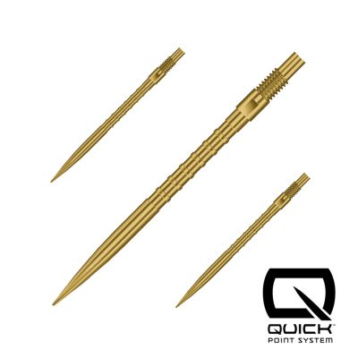 Końcówki stalowe ostre Harrows QUICK POINT - HM GRIP gold