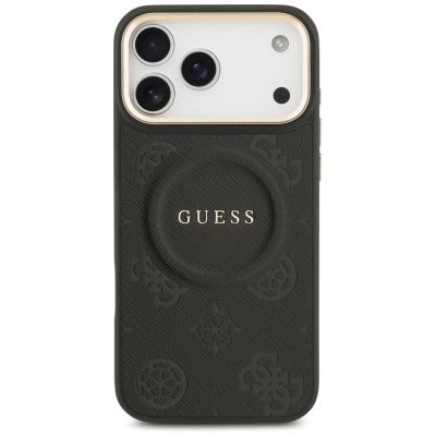 3. Etui Guess Peony Hot Stamp MagSafe na iPhone 17 Pro Max - czarne