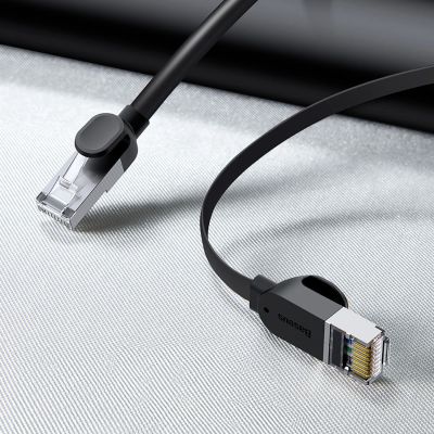 8. Kabel Baseus High Speed sieciowy płaski Ethernet CAT6 RJ45 1m - czarny