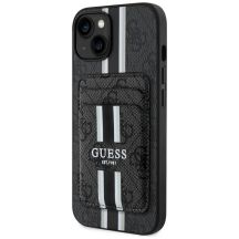 Etui Guess 4G Stripes z portfelem Magsafe do iPhone 15 czarny