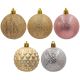 8. BOMBKA DEKORACYJNA PLASTIKOWA 6CM SET 35 SZT ZŁOTY RÓŻOWY