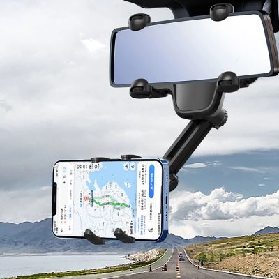 6. Uchwyt na telefon do samochodu na lusterko wsteczne - czarny