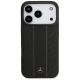 3. Etui Mercedes Leather Laurel Leaves Stripes MagSafe do iPhone 17 Pro - czarne
