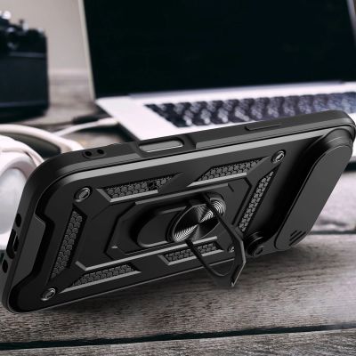 4. Etui Hybrid Armor Camshield na iPhone 17 Air pancerne z podstawką i osłoną aparatu - czarne