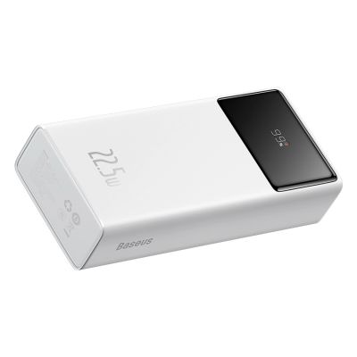 3. Powerbank Baseus EnerFill FP41 30000mAh 22.5W z kablem Baseus Simple USB-A - USB-C 3A 30cm - biały