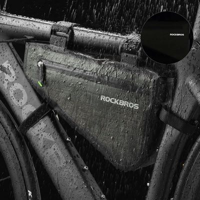 4. Torba Rockbros AS-017 rowerowa na ramę 5 l - ciemnozielona