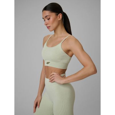 3. Biustonosz treningowy bezszwowy z niskim wsparciem damski 4F 4FWSS26USBAF203-42A