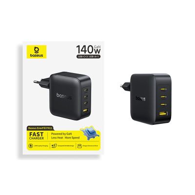 6. Ładowarka sieciowa Baseus EnerFill FH11 GaN 140W 3xUSB-C + 1xUSB-A - czarna