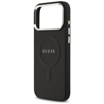 6. Etui Guess Classic Logo MagSafe na iPhone 17 Pro Max - czarne