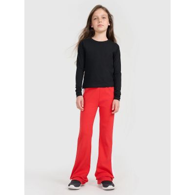 7. Longsleeve slim gładki dziewczęcy 4F 4FJRAW25TLONF603-20S