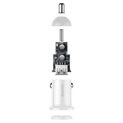 7. Baseus Grain Pro ładowarka samochodowa 2x USB 4,8 A biały (CCALLP-02)