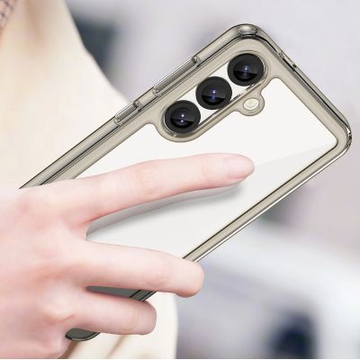 3. Etui Outer Space Case na Samsung Galaxy S25 Edge pokrowiec z elastyczną ramką - półprzezroczyste, czarne