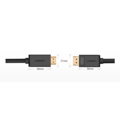 13. Ugreen jednokierunkowy kabel z DisplayPort na HDMI 4K 30 Hz 32 AWG 2 m czarny (DP101 10202)