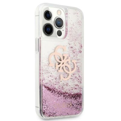 4. Guess GUHCP13XLG4GPI iPhone 13 Pro Max 6,7" różowy/pink hardcase 4G Big Liquid Glitter