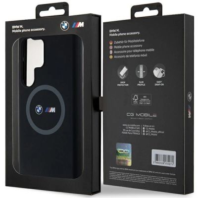 8. Etui BMW M Silicone Printed Ring MagSafe na Samsung Galaxy S24 Ultra - czarne